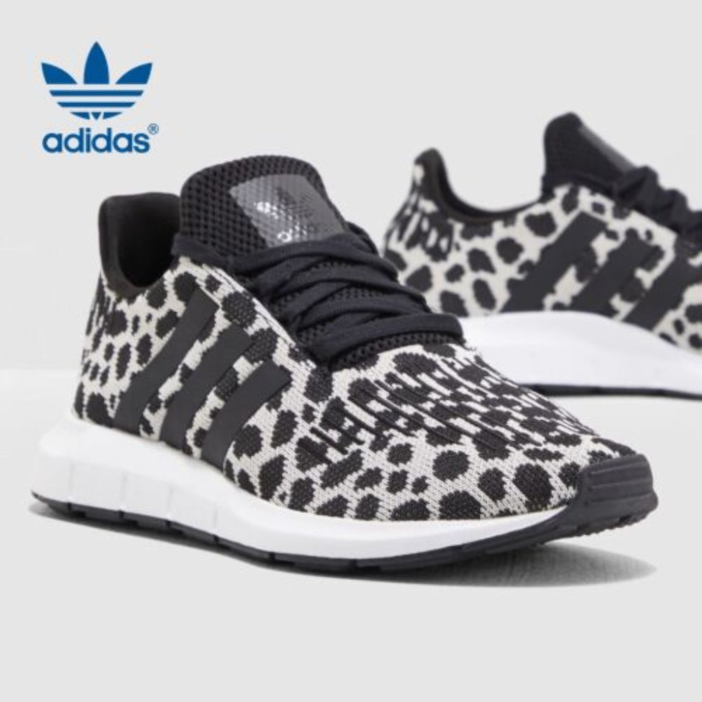 NIB ADIDAS ORIGINALS Women 6 Swift Run Leopard Cheetah Print Knit Sneakers Shoe